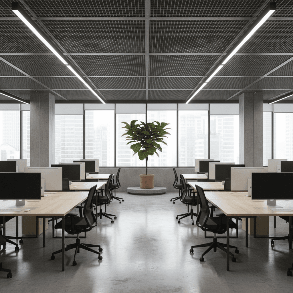 A polished and organized commercial office after a cleaning service visit